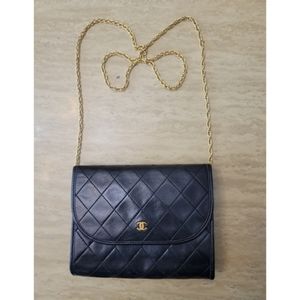 Chanel quilted clutch bag with chain